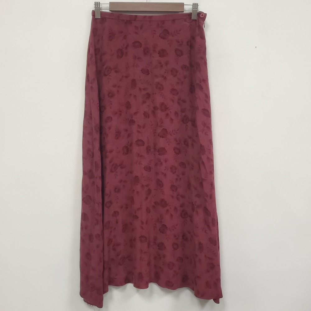 Rena Rowan Womens Fairy Grunge Romantic Whimsigoth Floral Maxi Skirt Size 10 Red - Picture 1 of 12